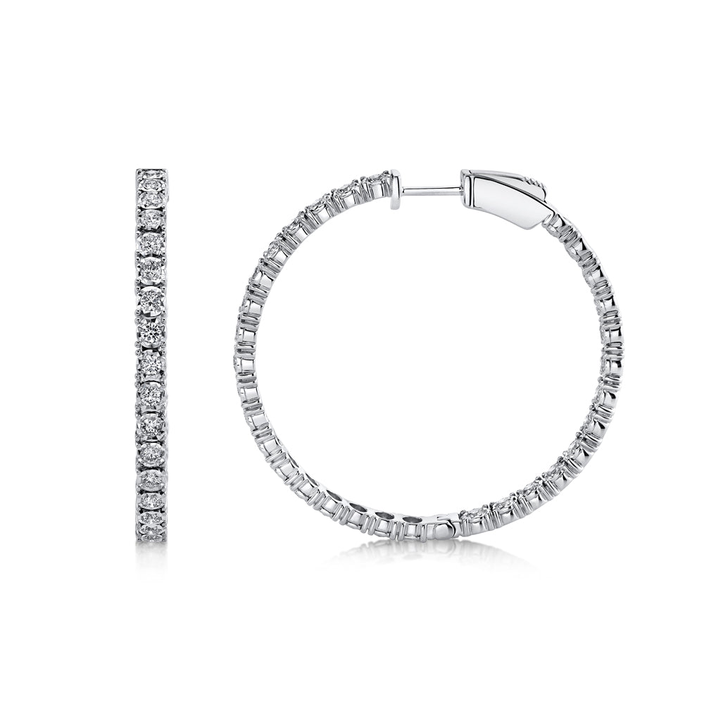 1.90CT DIAMOND HOOP EARRING