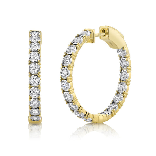 1.06CT DIAMOND HOOP EARRING