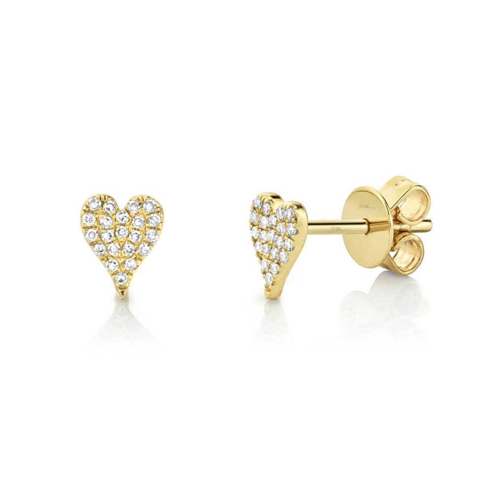 Amor 0.10 Ct. Diamond Pave Heart Stud Earrings - Mini