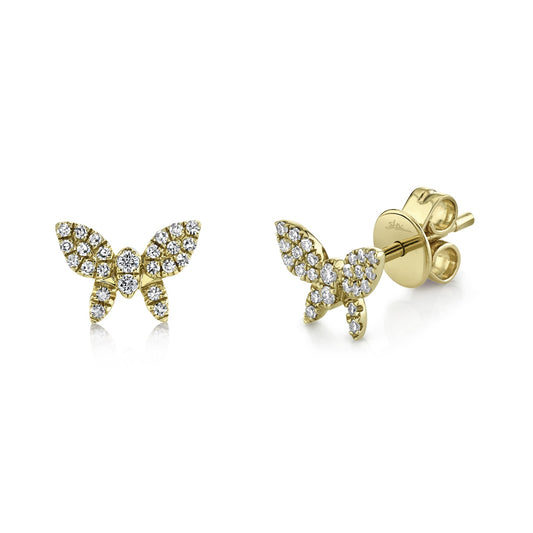 0.16CT DIAMOND BUTTERFLY STUD EARRING