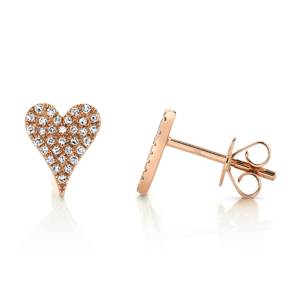 Amor 0.14 Ct. Diamond Pave Heart Stud Earrings