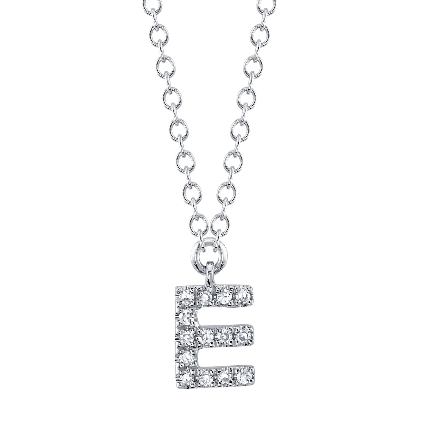 0.04CT DIAMOND NECKLACE - INITIAL E