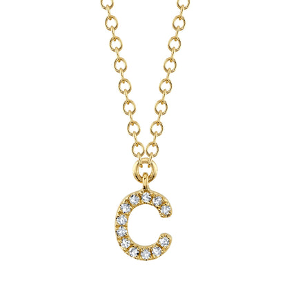 0.04CT DIAMOND NECKLACE - INITIAL C