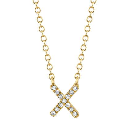 0.04CT DIAMOND NECKLACE - INITIAL X