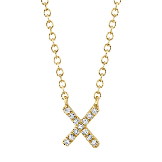 0.04CT DIAMOND NECKLACE - INITIAL X