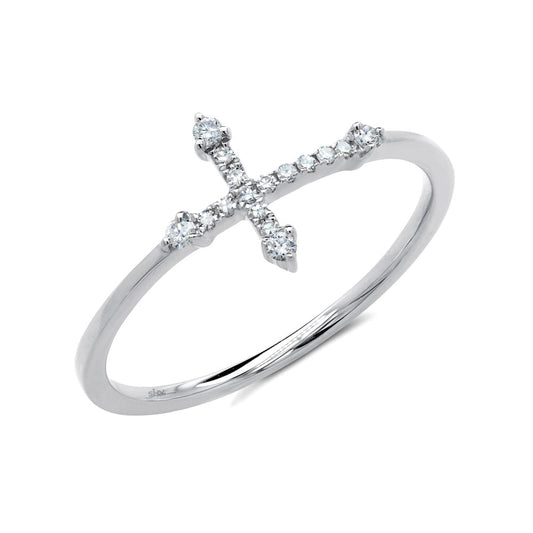 0.09CT DIAMOND CROSS RING