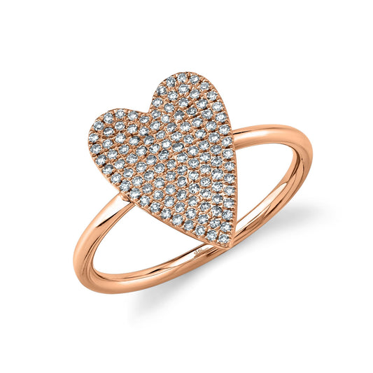 Amor 0.26 Ct Diamond Pave Heart Ring - Small