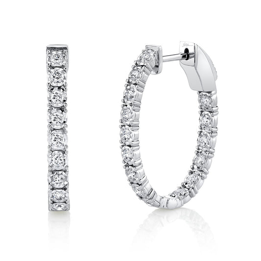 0.90CT DIAMOND OVAL HOOP EARRING