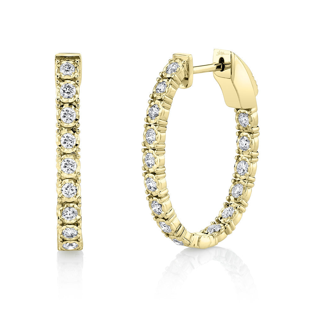 0.90CT DIAMOND OVAL HOOP EARRING