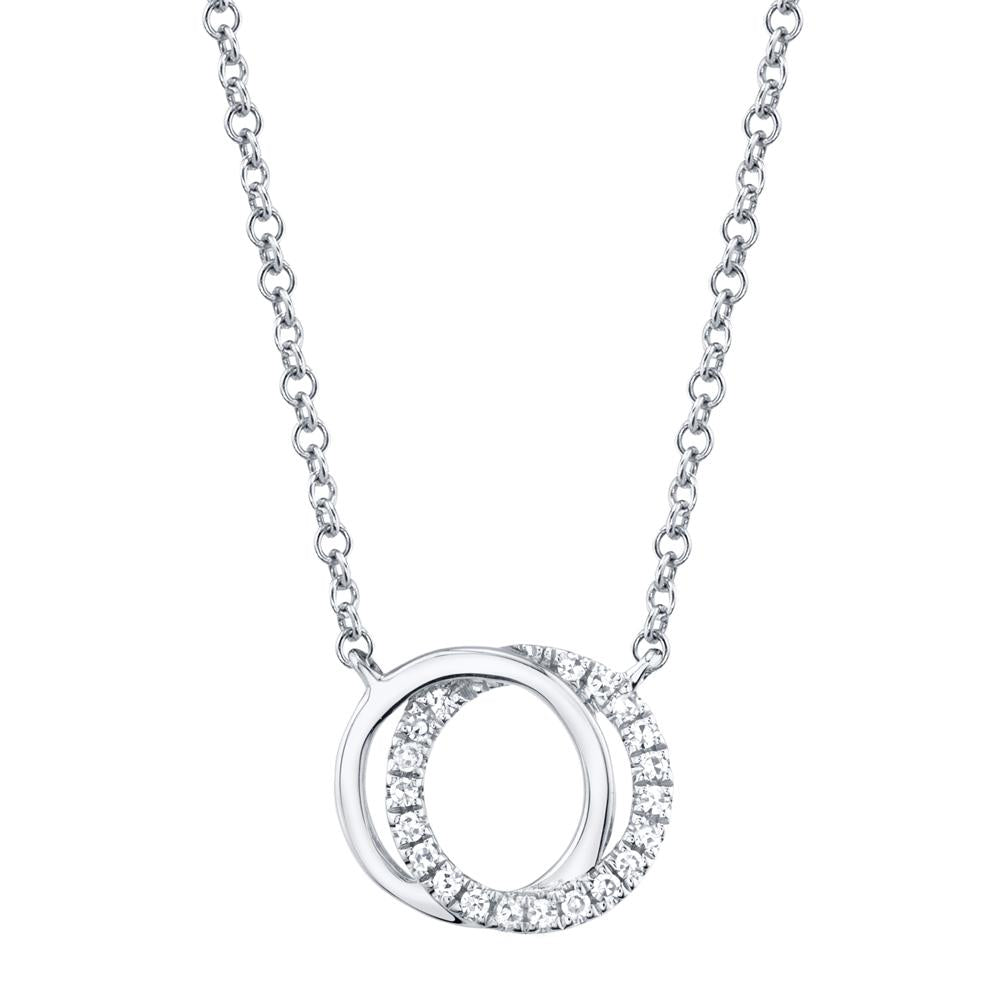 0.07CT DIAMOND LOVE KNOT CIRCLE NECKLACE