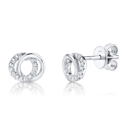 0.09CT DIAMOND LOVE KNOT CIRCLE EARRING