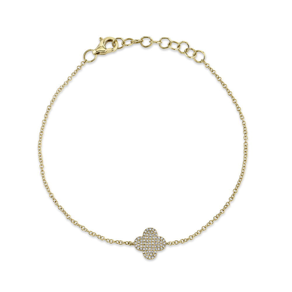 0.16CT DIAMOND PAVE CLOVER BRACELET