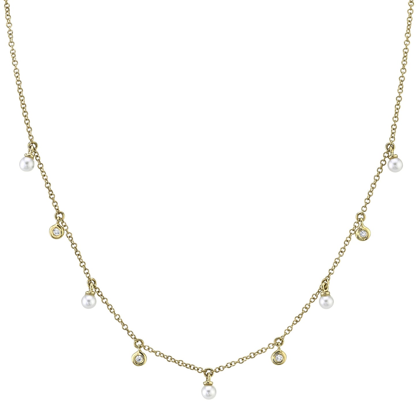 0.04CT DIAMOND & CULTURED PEARL NECKLACE