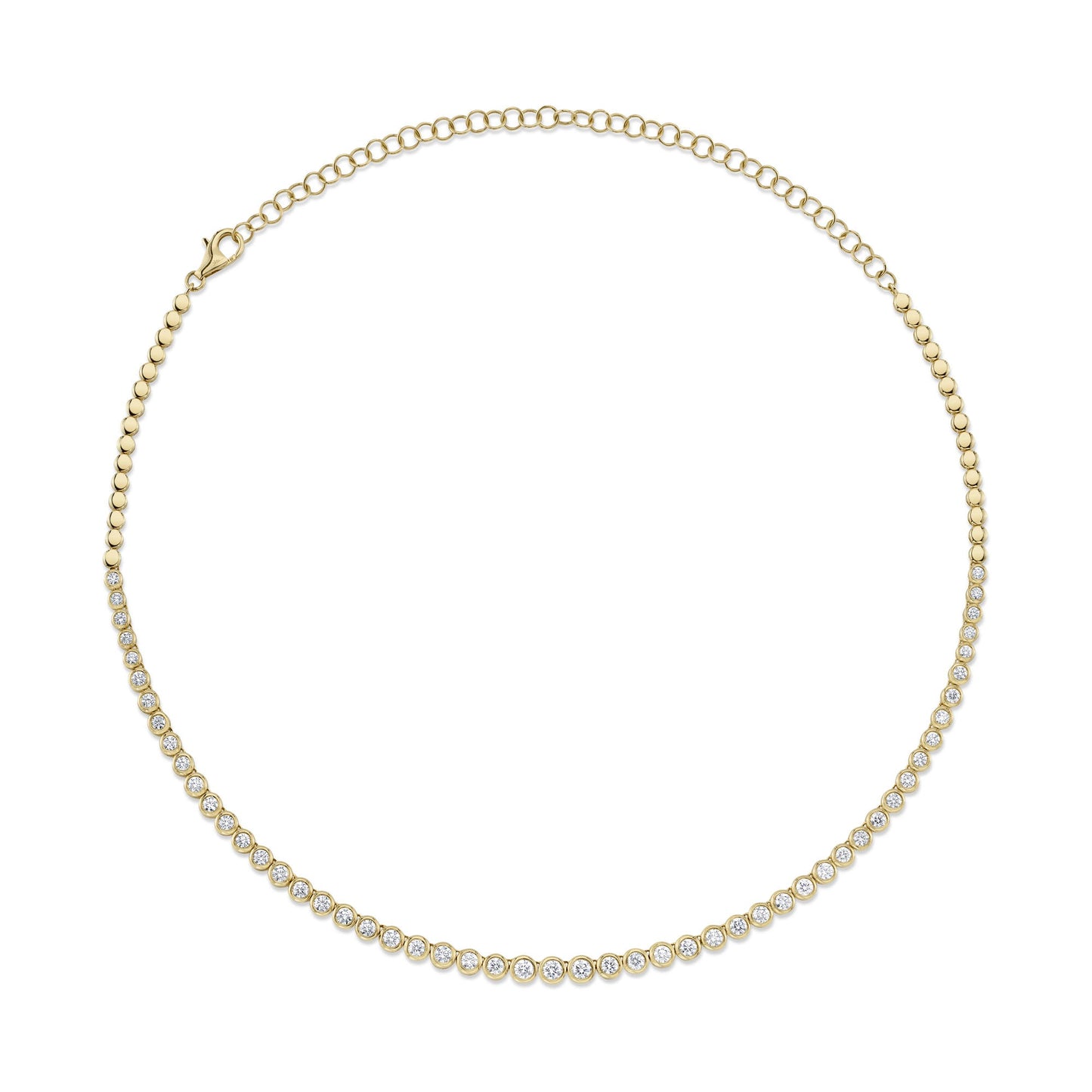 3.53CT DIAMOND BEZEL TENNIS NECKLACE