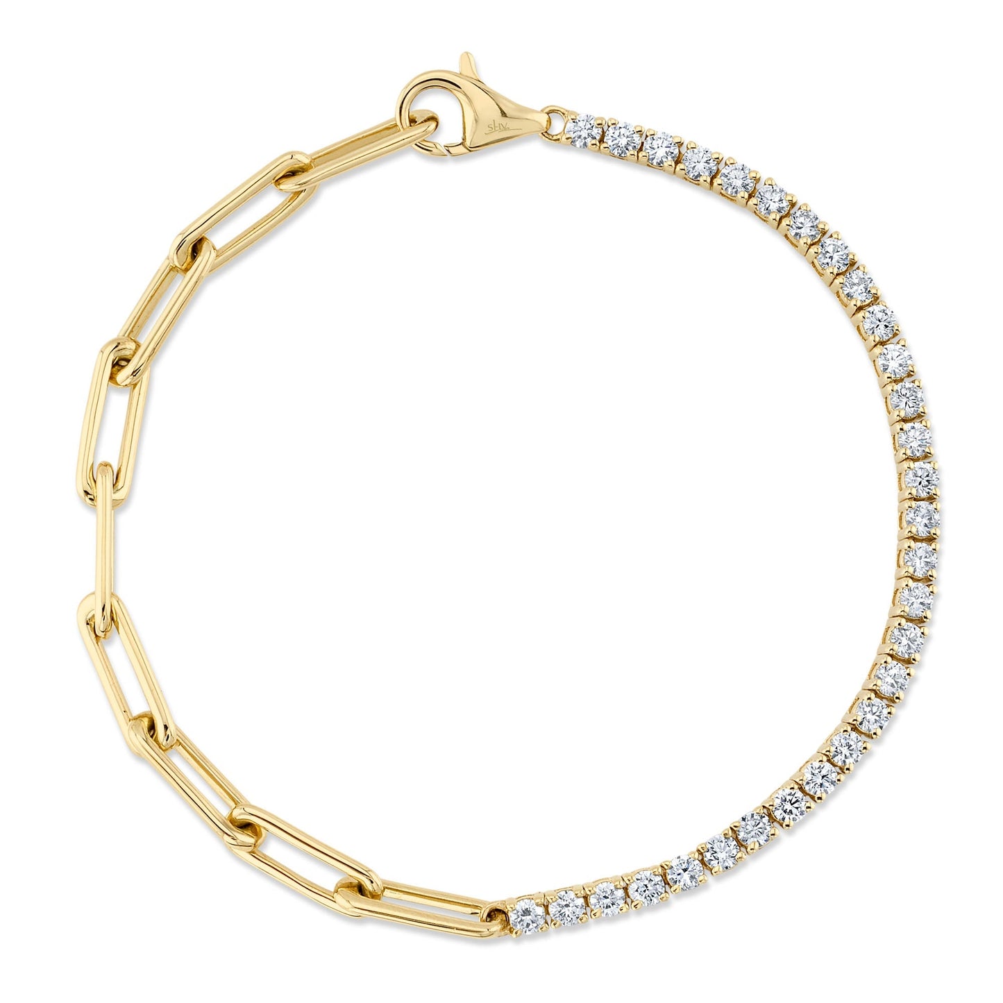 1.50CT DIAMOND PAPER CLIP LINK BRACELET