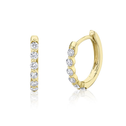 0.26CT DIAMOND OVAL HUGGIE EARRING