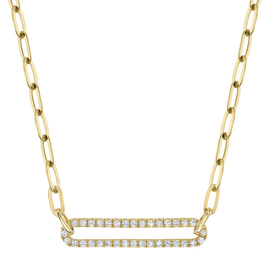 0.26CT DIAMOND PAPER CLIP LINK NECKLACE