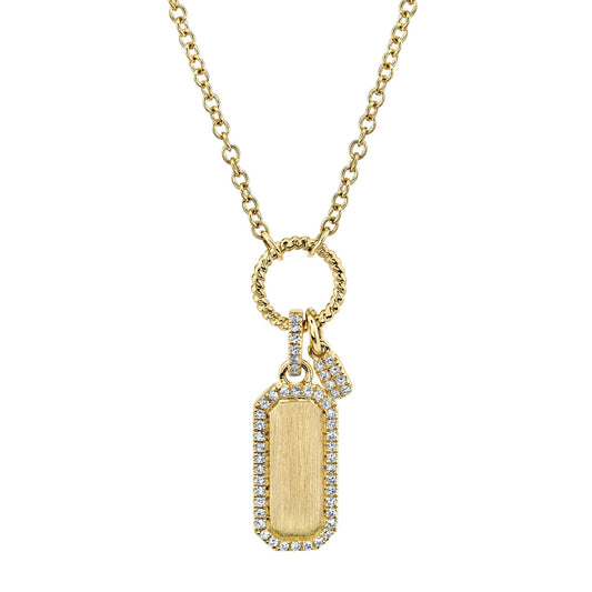 0.13CT DIAMOND DOG TAG NECKLACE